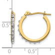 14K Gold Diamond Fascination Small Hinged Hoop Earrings Polished Finish - Birthstone Company