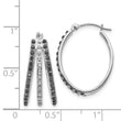 14K White Gold Diamond Fascination Black & White Triple Oval Hoop Earrings - Birthstone Company