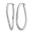 14K White Gold Diamond Twist Hoop Earrings, Polished and Rhodium-Plated - Birthstone Company
