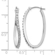 14K White Gold Diamond Twist Hoop Earrings, Polished and Rhodium-Plated - Birthstone Company