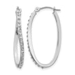 14K White Gold Diamond Twist Hoop Earrings, Polished and Rhodium-Plated - Birthstone Company