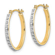 14K Gold Diamond Fascination Hoop Earrings with Polished Finish