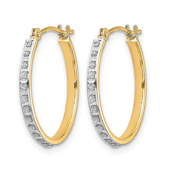 14K Gold Diamond Fascination Hoop Earrings with Polished Finish - Birthstone Company