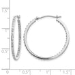 14K White Gold Diamond Hoop Earrings with Polished Finish and Hinged Design - Birthstone Company