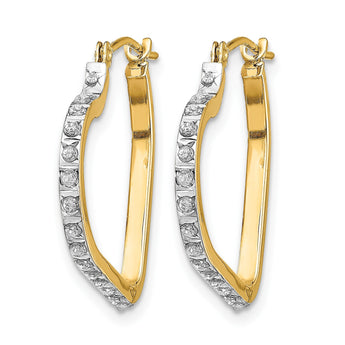 14K Gold Diamond Heart Hoop Earrings with Polished Finish Elegant and Lightweight Design - Birthstone Company