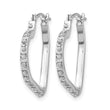 14K White Gold Diamond Heart Hoop Earrings with Polished Rhodium Finish - Birthstone Company