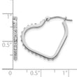 14K White Gold Diamond Heart Hoop Earrings with Polished Rhodium Finish - Birthstone Company