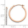 14K Rose Gold Diamond Hoop Earrings with Polished Finish, 25mm Elegant Design