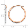 14K Rose Gold Diamond Hoop Earrings with Polished Finish, 25mm Elegant Design - Birthstone Company