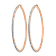 14K Rose Gold Diamond Accent Round Hoop Earrings Polished Elegant Design by - Birthstone Company