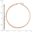 14K Rose Gold Diamond Accent Round Hoop Earrings Polished Elegant Design by