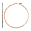 14K Rose Gold Diamond Accent Round Hoop Earrings Polished Elegant Design by - Birthstone Company