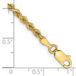 14K 7 inch 3mm Semi Solid Diamond-cut Rope with Lobster Clasp Chain