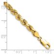 14K 7 inch 4.9mm Semi Solid Diamond-cut Rope with Lobster Clasp Chain