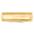 14k Yellow Gold 7mm Double Milgrain Comfort Fit Wedding Band Size 4