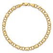 14k Double Link Heart Charm Bracelet