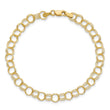 14k Solid Triple Link Charm Bracelet