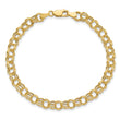 14k Hollow Double Link Charm Bracelet