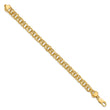 14k 7in 7.5mm Solid Double Link Charm Bracelet