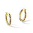 Sterling Silver and 18K Gold-Plated Diamond-Cut Oval Hoop Earrings - Birthstone Company