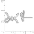 Cheryl M Sterling Silver CZ Bow Post Earrings
