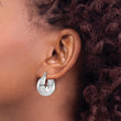 14k White Gold Polished 10.5mm Tapered Hoop Earrings