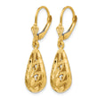 14k Polished and Diamond-Cut Dangle Leverback Earrings - Birthstone Company