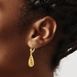 14k Polished and Diamond-Cut Dangle Leverback Earrings - Birthstone Company