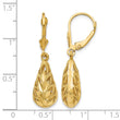 14k Polished and Diamond-Cut Dangle Leverback Earrings - Birthstone Company