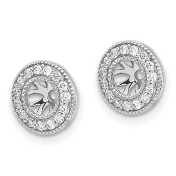 10k White Gold 1/4ct Diamond Earring Jackets