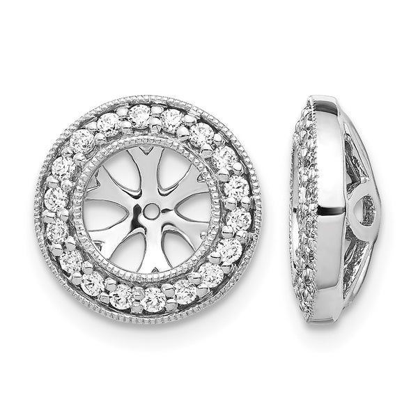 10k White Gold 1/3ct Diamond Earring Jackets - Birthstone Company