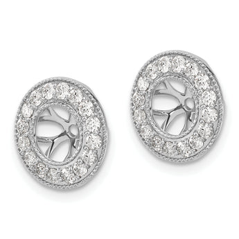 10k White Gold 3/4ct Diamond Earring Jackets