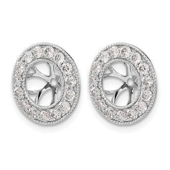 14k White Gold 1 carat Lab Grown Diamond VS/SI+ G+ with 7 mm Earring Jacket - Birthstone Company