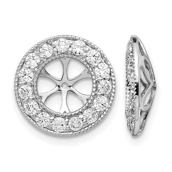 14k White Gold 1 carat Lab Grown Diamond VS/SI+ G+ with 7 mm Earring Jacket - Birthstone Company