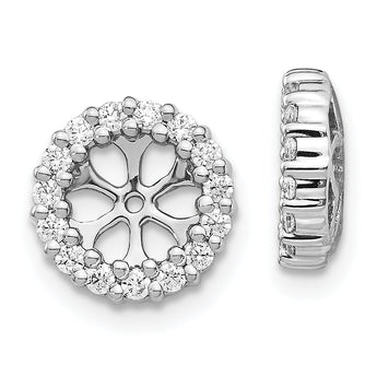 14k White Gold 1/2 carat Lab Grown Diamond VS/SI+ G+ for 5.25 mm Earring Jacket