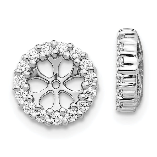 14k White Gold 1/2 carat Lab Grown Diamond VS/SI+ G+ for 5.25 mm Earring Jacket