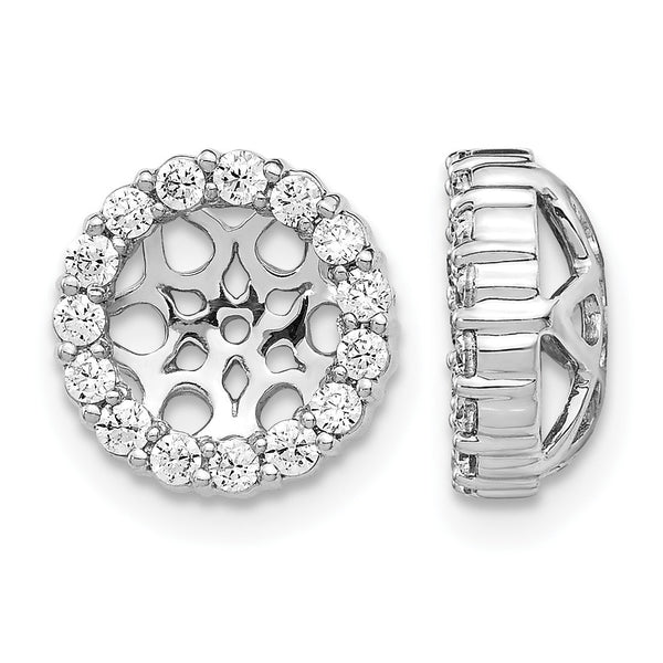 14k White Gold 1/2 carat Lab Grown Diamond VS/SI+ G+ for 6.5 mm Earring Jacket - Birthstone Company