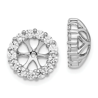 14k White Gold 1 carat Lab Grown Diamond VS/SI+ G+ for 6.5 mm Earring Jacket