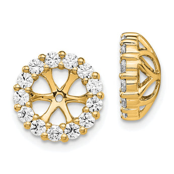 14k 1 carat Lab Grown Diamond VS/SI+ G+ for 6.5 mm Earring Jacket
