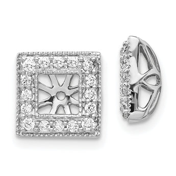 14K White Gold Lab Grown Diamond Square Jacket Earrings