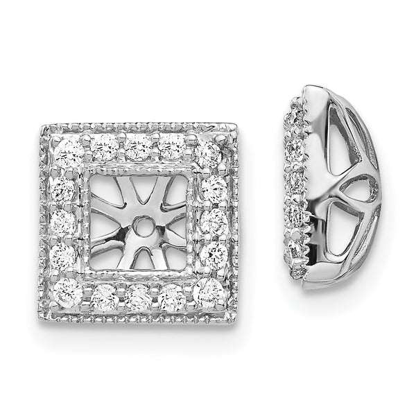 14K White Gold Lab Grown Diamond Square Jacket Earrings