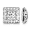 14k White Gold 1/2 carat Lab Grown Diamond VS/SI+ G+ with 4.75 mm Earring Jacket - Birthstone Company
