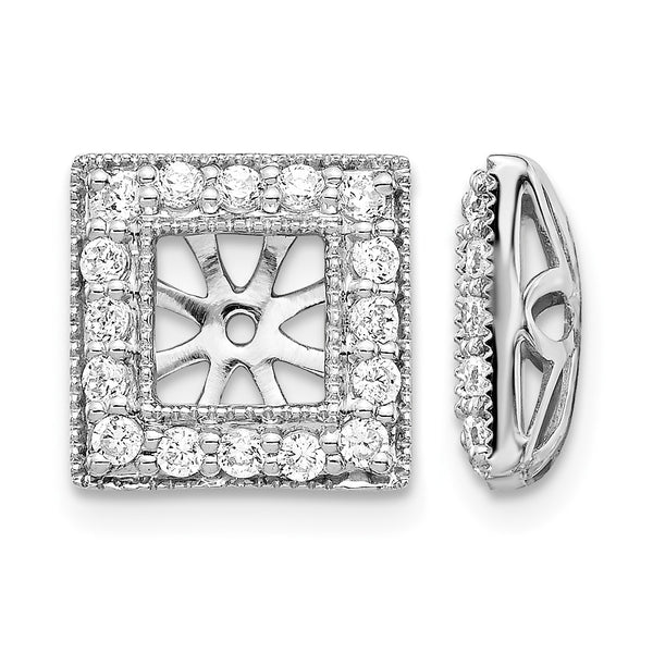 14k White Gold 1/2 carat Lab Grown Diamond VS/SI+ G+ with 4.75 mm Earring Jacket - Birthstone Company