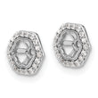 10k White Gold Hexagon Diamond Earring Jackets