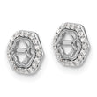 10k White Gold Hexagon Diamond Earring Jackets - Birthstone Company