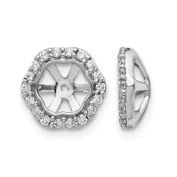 14k White Gold 1/4 carat Lab Grown Diamond VS/SI+ G+ with 5 mm Earring Jacket - Birthstone Company