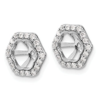 10k White Gold Diamond Earring Jackets