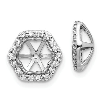10k White Gold Diamond Earring Jackets