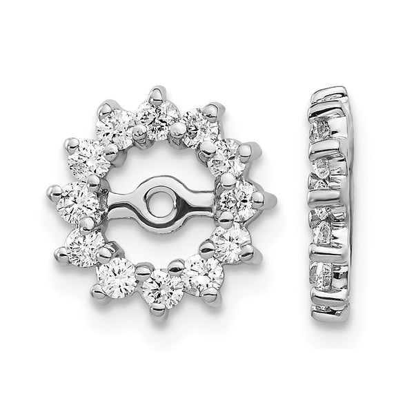 10k White Gold AA Diamond Earring Jacket - Birthstone Company