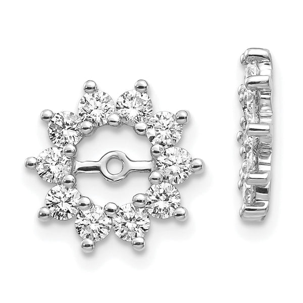10k White Gold AA Fancy Diamond Earring Jackets